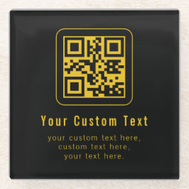 Bearbeitbarer QR-Code & Textvorlage | Schwarz & Go Glasuntersetzer
