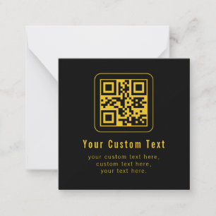 Bearbeitbarer QR-Code & Textvorlage Schwarz & Go Mitteilungskarte