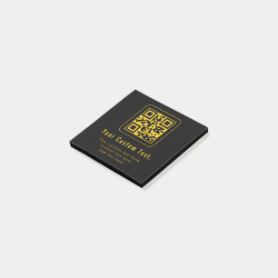 Bearbeitbarer QR-Code & Textvorlage   Schwarz & Go Post-it Klebezettel