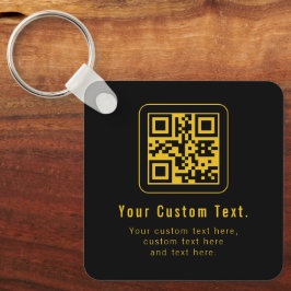 Bearbeitbarer QR-Code & Textvorlage | Schwarz & Go Schlüsselanhänger