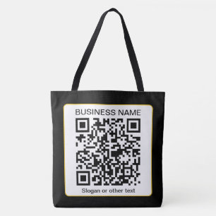 Bearbeitbarer scannbarer QR-Code + Ihr Firmenname Tasche