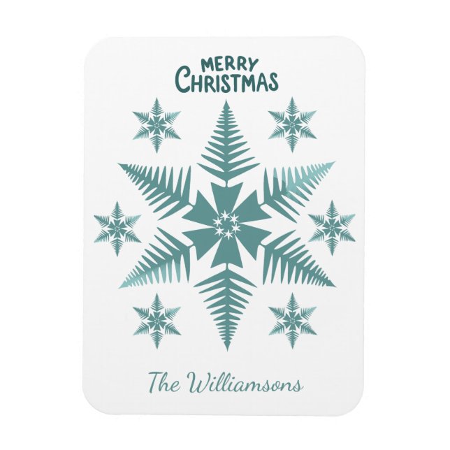 Bearbeitbarer Schneekristall Weihnachten/Fest Magnet (Vertikal)