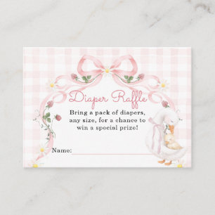 Bearbeitbarer Silly Goose Baby Shower Rosa Schleif Begleitkarte