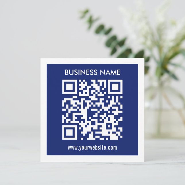 Bearbeitbarer (sofort generierter) QR-Code | Navy  (Stehend Vorderseite)