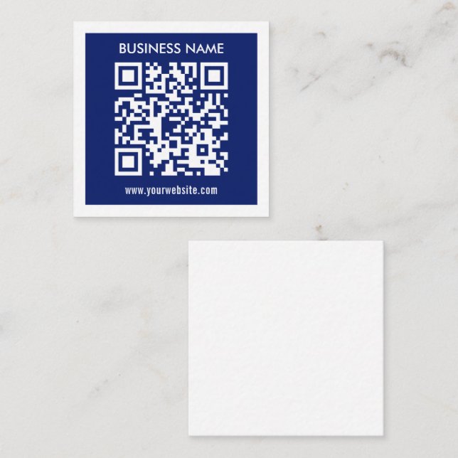 Bearbeitbarer (sofort generierter) QR-Code | Navy  Begleitkarte (Vorne/Hinten)