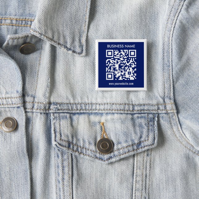 Bearbeitbarer (sofort generierter) QR-Code | Navy  Button (Beispiel)