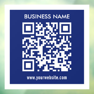 Bearbeitbarer (sofort generierter) QR-Code   Navy  Fensteraufkleber