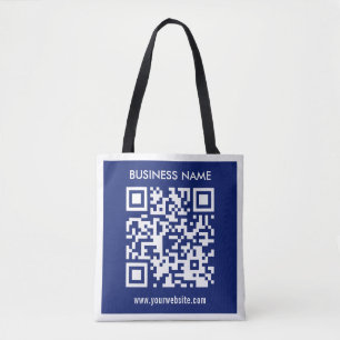 Bearbeitbarer (sofort generierter) QR-Code   Navy  Tasche