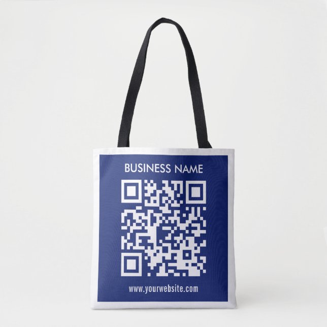 Bearbeitbarer (sofort generierter) QR-Code | Navy  Tasche (Vorderseite)