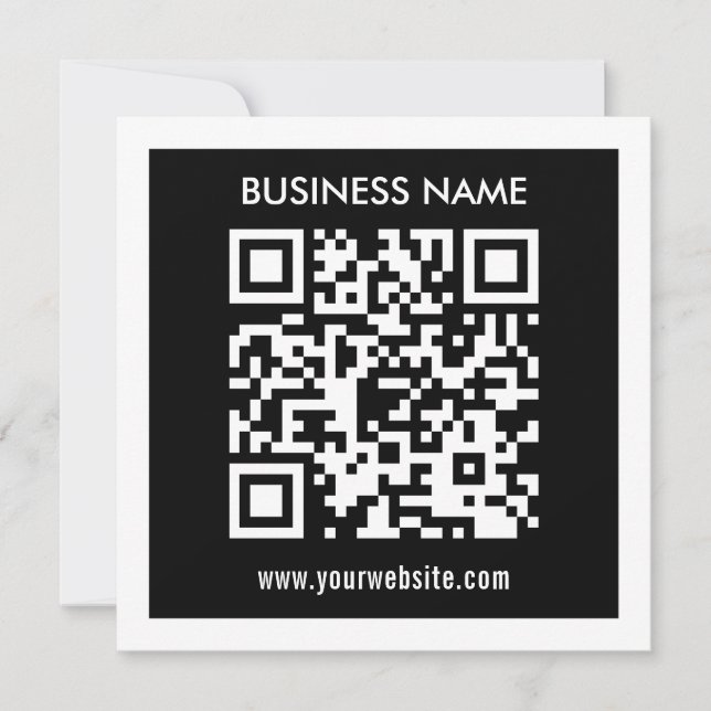 Bearbeitbarer (sofort generierter) QR-Code | Schwa Einladung (Vorderseite)