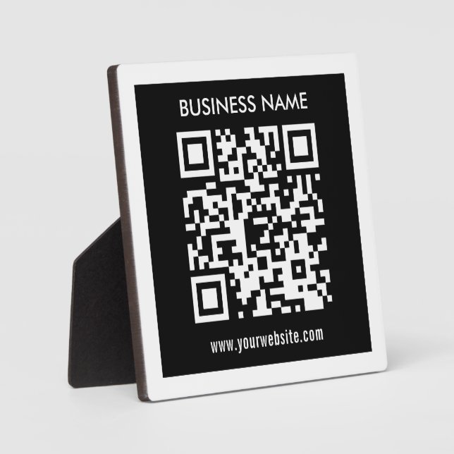Bearbeitbarer (sofort generierter) QR-Code | Schwa Fotoplatte (Vorderseite)