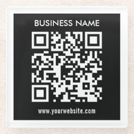 Bearbeitbarer (sofort generierter) QR-Code | Schwa Glasuntersetzer