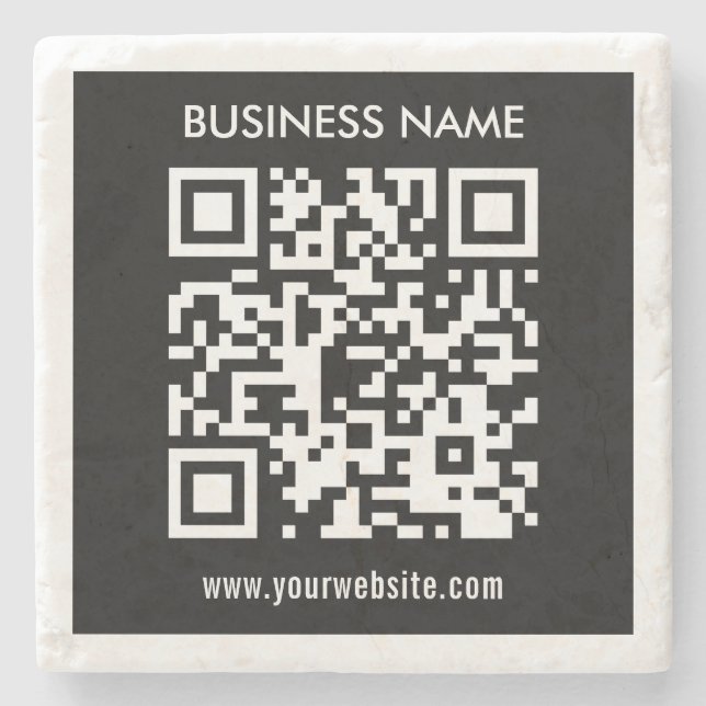 Bearbeitbarer (sofort generierter) QR-Code | Schwa Steinuntersetzer (Vorderseite)