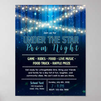 Bearbeitbarer Sternennacht-Abschlussballflyer Poster