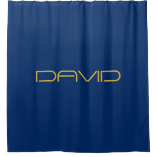 Bearbeitbarer stylischer Text Gold und Navy Blue Duschvorhang