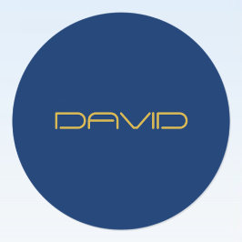 Bearbeitbarer stylischer Text | Gold und Navy Blue Runder Aufkleber