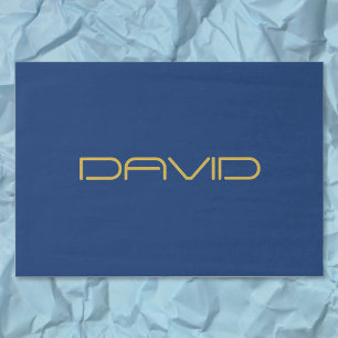 Bearbeitbarer stylischer Text Gold und Navy Blue Seidenpapier
