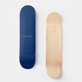 Bearbeitbarer stylischer Text | Gold und Navy Blue Skateboard