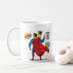 Bearbeitbarer Superhelden-Geschenkbecher Superpapa Kaffeetasse