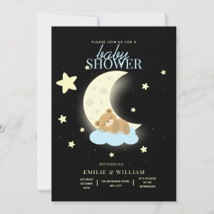 Bearbeitbarer Teddybär Baby Shower Kann kaum warte Einladung