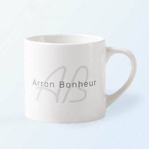 Bearbeitbarer Text für Unternehmen, Gruß oder Name Espressotasse