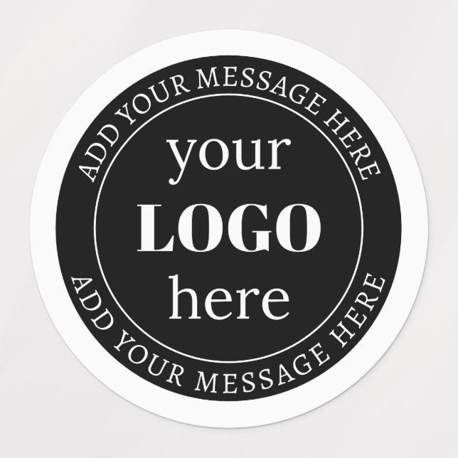 Bearbeitbarer Text und Ihr Logo oder anderes Desig Etiketten (Design 1)