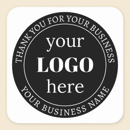 Bearbeitbarer Text und Ihr Logo oder anderes Desig Quadratischer Aufkleber