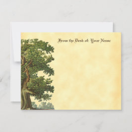 Bearbeitbarer Vintager Eichenbaum Mitteilungskarte