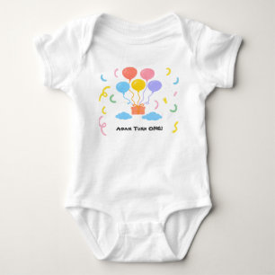 Bearbeitbarer Wachsmalstift-Stil – Balloon Bash fü Baby Strampler