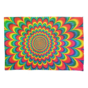 Bearbeitbares 70er Retro-Hippie-Psychedelic-Kissen Kissenbezug