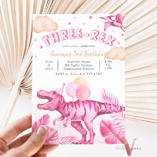 Bearbeitbares "ALTER" Dinosaurier Trex Wilde Gebur Einladung