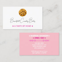 Bearbeitbares Cookie-Logo | Weiße rosa Bäckerei