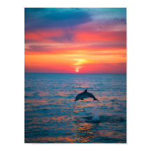 Bearbeitbares Delfin-Tauchgang-Poster im Hochforma