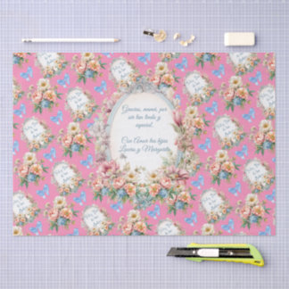 Bearbeitbares Feliz Dia Mama in Rosa Seidenpapier