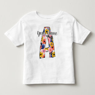 bearbeitbares Foto Alphabet Buchstaben A personali Kleinkind T-shirt