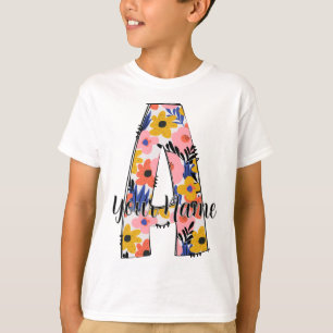 bearbeitbares Foto Alphabet Buchstaben A personali T-Shirt