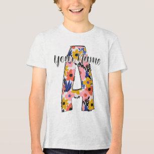 bearbeitbares Foto Alphabet Buchstaben A personali Tri-Blend Shirt