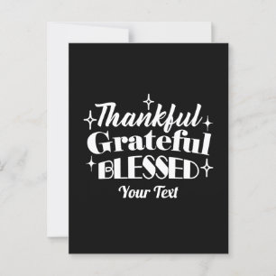 Bearbeitbares funkelndes Thanksgiving-Zitat-Design Postkarte