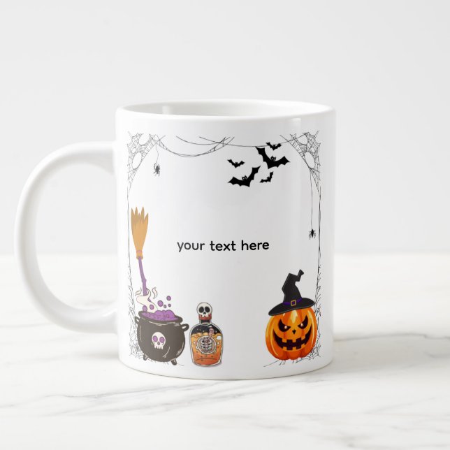 bearbeitbares Halloween Jumbo-Tasse (Links)