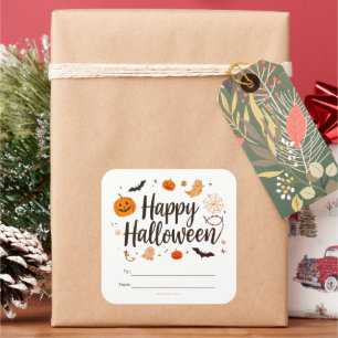 Bearbeitbares Happy Halloween Geschenk Sticker