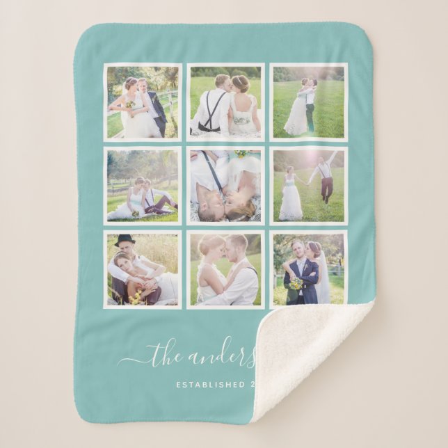 Bearbeitbares Hintergrundfarbfoto-Collage-Skript Sherpadecke (Vorderseite)