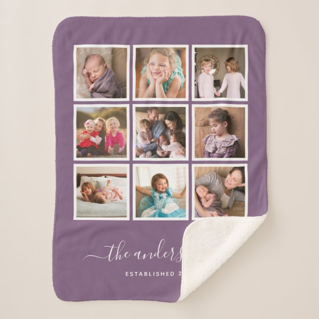 Bearbeitbares Hintergrundfarbfoto-Collage-Skript Sherpadecke (Vorderseite)