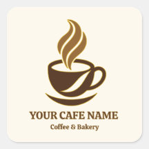Bearbeitbares Logo-Design für Cafe-Eröffnungsaufkl