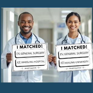 Bearbeitbares Match-Tag-Schild Medizinische Gradui Poster