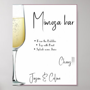 Bearbeitbares Mimosa-Bar-Schild zum Ausdrucken Poster