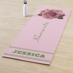 Bearbeitbares Minimal Rosa Rosen Design Muster Ben Yogamatte
