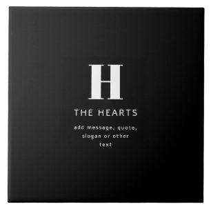 Bearbeitbares modernes Monogramm Name & Nachricht  Fliese