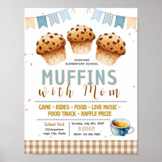 Bearbeitbares Muffin mit Mama Fundraising Flyer Poster