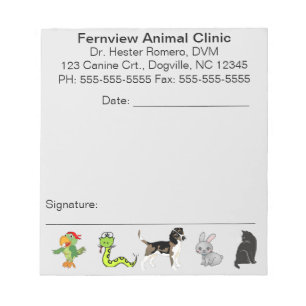 Bearbeitbares Notizbuch für Tierklinik Notizblock