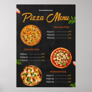 Bearbeitbares Pizza-Menü Pizzeria Restaurant Menü Poster